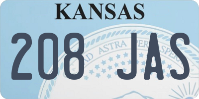 KS license plate 208JAS