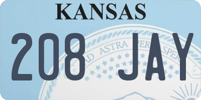 KS license plate 208JAY