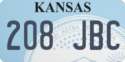 KS license plate 208JBC