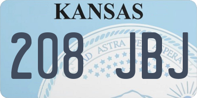 KS license plate 208JBJ