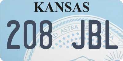 KS license plate 208JBL