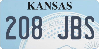 KS license plate 208JBS