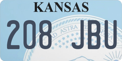 KS license plate 208JBU