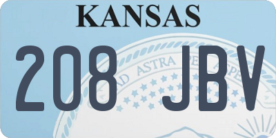 KS license plate 208JBV