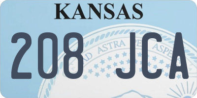 KS license plate 208JCA