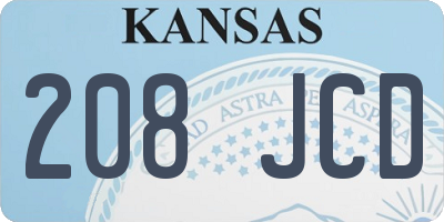 KS license plate 208JCD