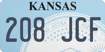 KS license plate 208JCF