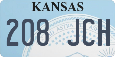 KS license plate 208JCH