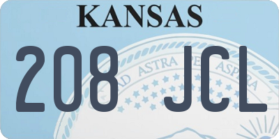 KS license plate 208JCL