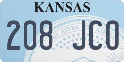 KS license plate 208JCO