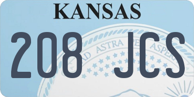KS license plate 208JCS