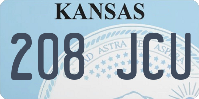 KS license plate 208JCU