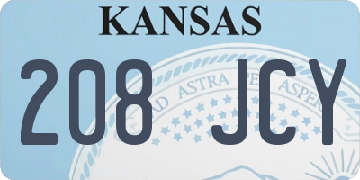 KS license plate 208JCY