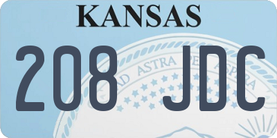 KS license plate 208JDC