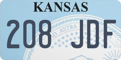 KS license plate 208JDF