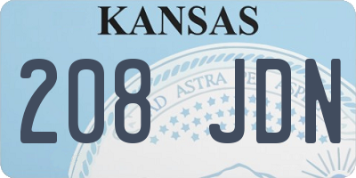KS license plate 208JDN
