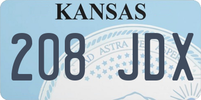 KS license plate 208JDX