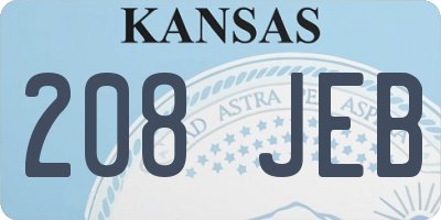 KS license plate 208JEB