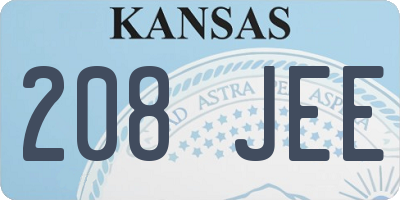 KS license plate 208JEE