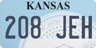 KS license plate 208JEH