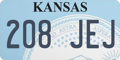 KS license plate 208JEJ