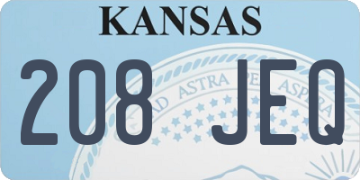 KS license plate 208JEQ