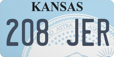 KS license plate 208JER