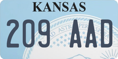KS license plate 209AAD
