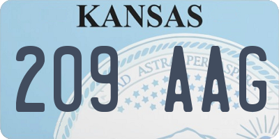KS license plate 209AAG