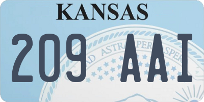 KS license plate 209AAI
