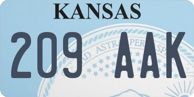 KS license plate 209AAK