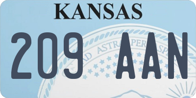 KS license plate 209AAN