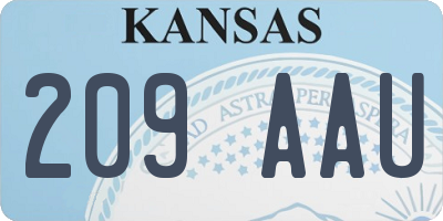 KS license plate 209AAU
