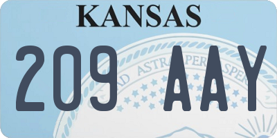 KS license plate 209AAY