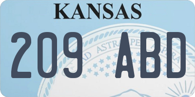 KS license plate 209ABD