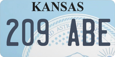 KS license plate 209ABE