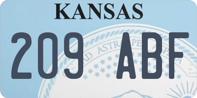 KS license plate 209ABF