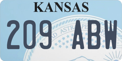 KS license plate 209ABW