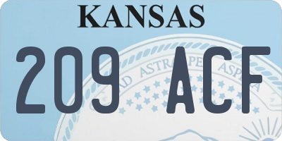 KS license plate 209ACF