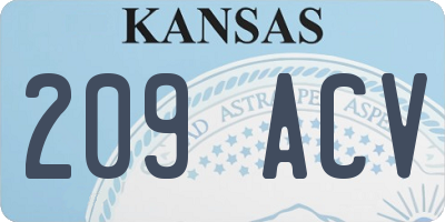 KS license plate 209ACV