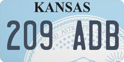 KS license plate 209ADB