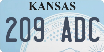 KS license plate 209ADC
