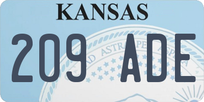 KS license plate 209ADE