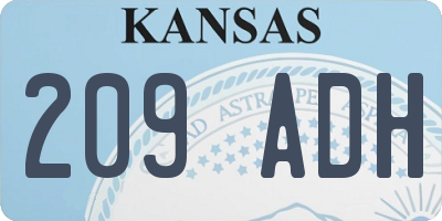 KS license plate 209ADH
