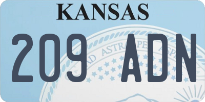 KS license plate 209ADN