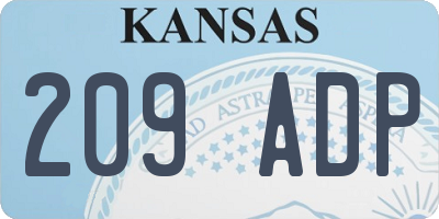 KS license plate 209ADP