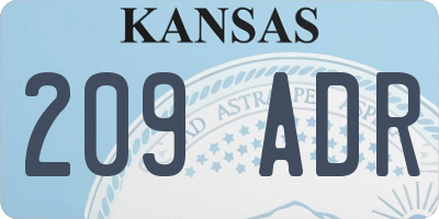 KS license plate 209ADR