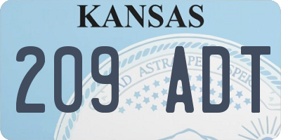 KS license plate 209ADT