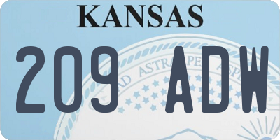 KS license plate 209ADW