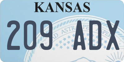 KS license plate 209ADX